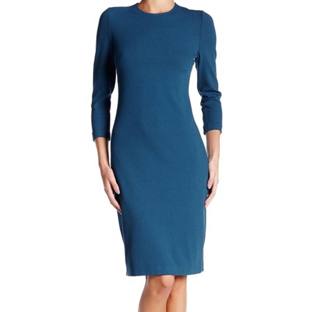 Vince Teal Knee Length Sheath Dress
